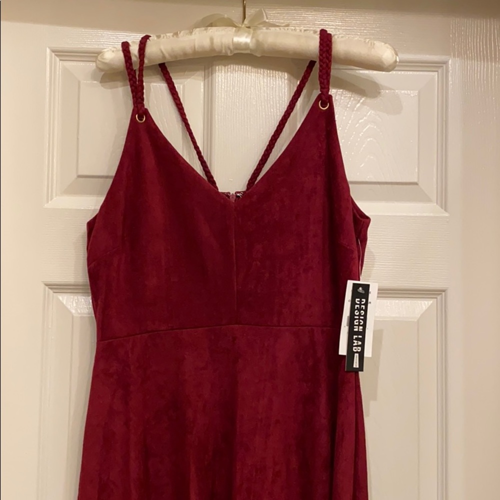 NWT Design Lab Cranberry Red Microsuede Dress